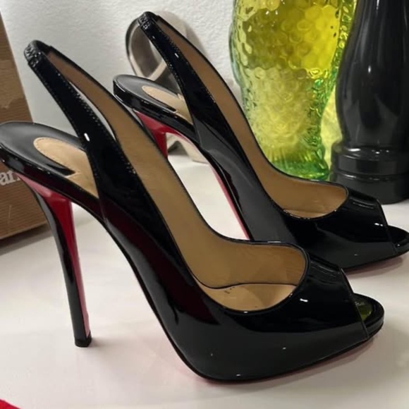 CHRISTIAN LOUBOUTIN GAMMA TALON 120 PATENT LEATHER. SIZE 38.5 / 8 1/2 - Picture 11 of 16